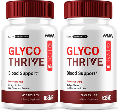 Havah (2 Pack) Glyco Thrive Blood Support GlycoThrive Maximum Strength Capsules, Glyco Thrive