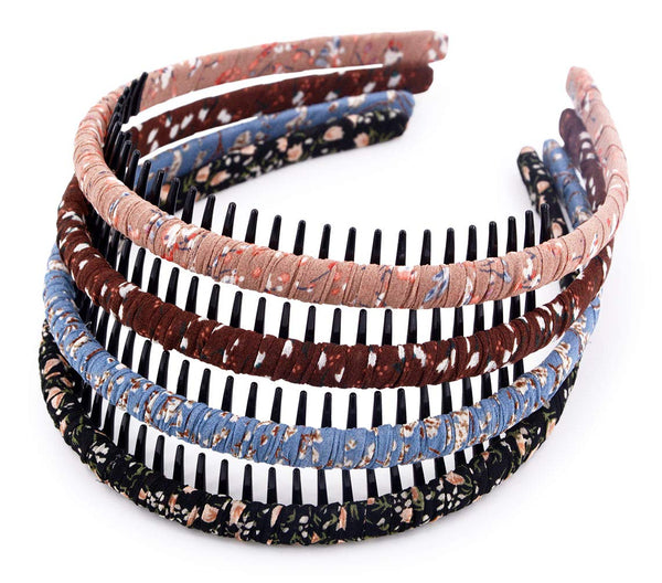 STHUAHE 4PC Multicolor Protection Resin Teeth Comb Hair Accessories for Female (4 Colors)