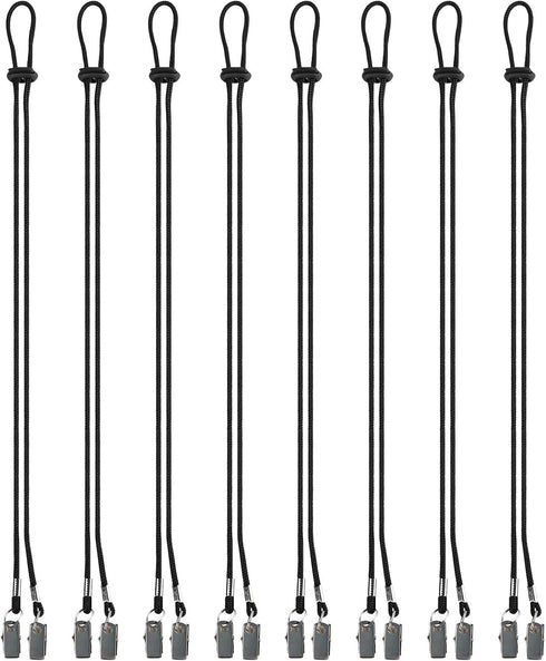 Pack of 8 Pcs Adjustable Napkin Clip Lanyard Neck Strap Bib Clips