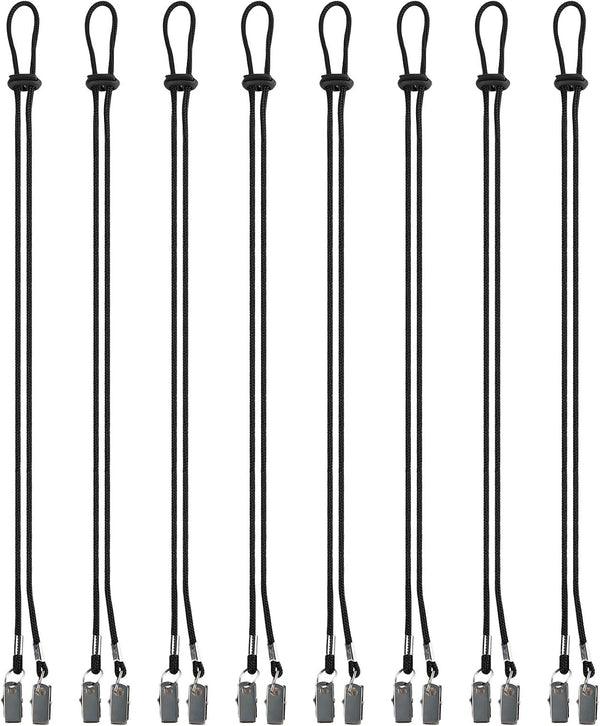 Pack of 8 Pcs Adjustable Napkin Clip Lanyard Neck Strap Bib Clips