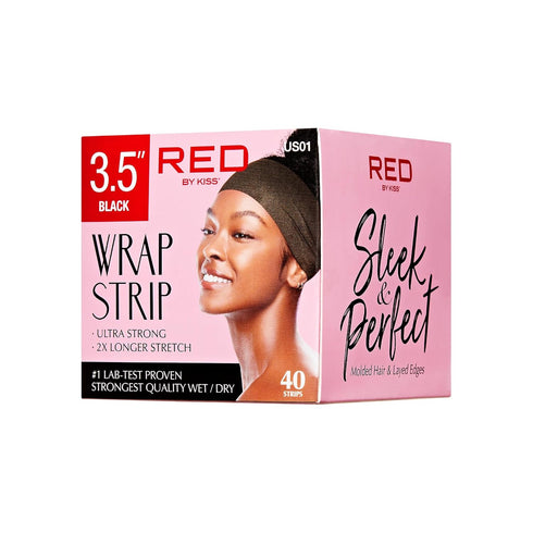 Red by Kiss Hair Wrapping Strip - Ultra Strong 2X Longer Stretch, 40 Strips for Wet/Dry Hair, White, 1 PACK
