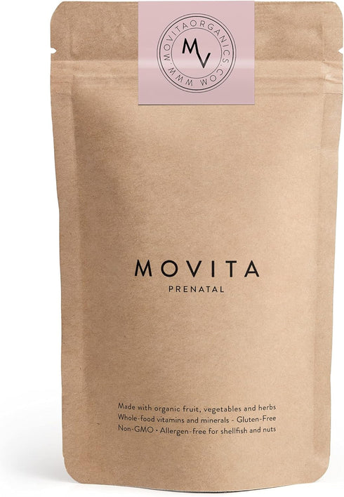 Movita Prenatal Multivitamin - Organic, Vegan-Friendly, Gluten-Free, 30 Day Supply for Pregnancy & Breastfeeding