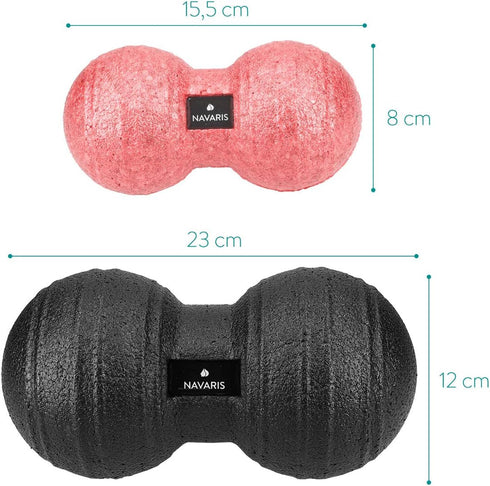 Navaris Peanut-Shaped Self-Massage Balls for Muscle Relief