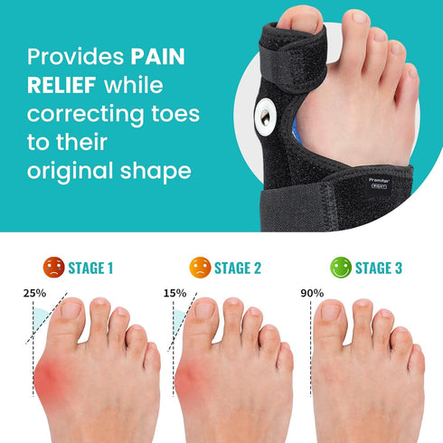 Bunion Corrector Splint Brace for Women & Men - Adjustable Big Toe Bunion Pads for Pain Relief, Toe Straightener