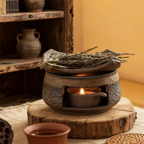 Zjydx Ceramic Aromatherapy Burner, Ceramic Aromatherapy Stove Natural Oil Fragrance Diffuser, Tea Light Candle Holders