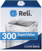 Reli. SuperValue 6-10 Gallon Trash Bags | 300 Count | Clear Multi-Use Garbage Can Liners