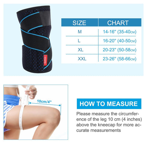 SIVITICK Knee Brace Support for Women & Men Plus Size with Side Stabilizers & Patella Gel Pad for Knee Pain Relief