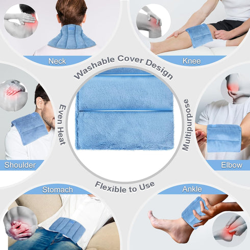 SuzziPad Microwave Heating Pad, 6.5x12” Reusable Moist for Cramps, Joint Pain Relief, Sore Muscle, Heat Pad (Blue)