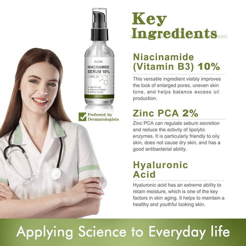 Organic Vitamin C Serum for Face, Neck, Eyes with Hyaluronic Acid, Dark Circles, Age Spots, Acne Scars, 60ML