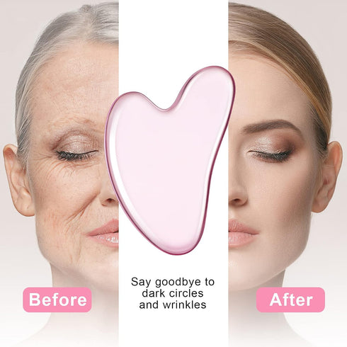 Nuanchu 3 Pieces Gua Sha Facial Tool - Natural Resin Stone Board Scraping Massage Tool for Face and Body
