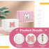 Personalized Initial A-Z Makeup Bag, Small PU Leather Travel Pouch, White Cute Toiletry
