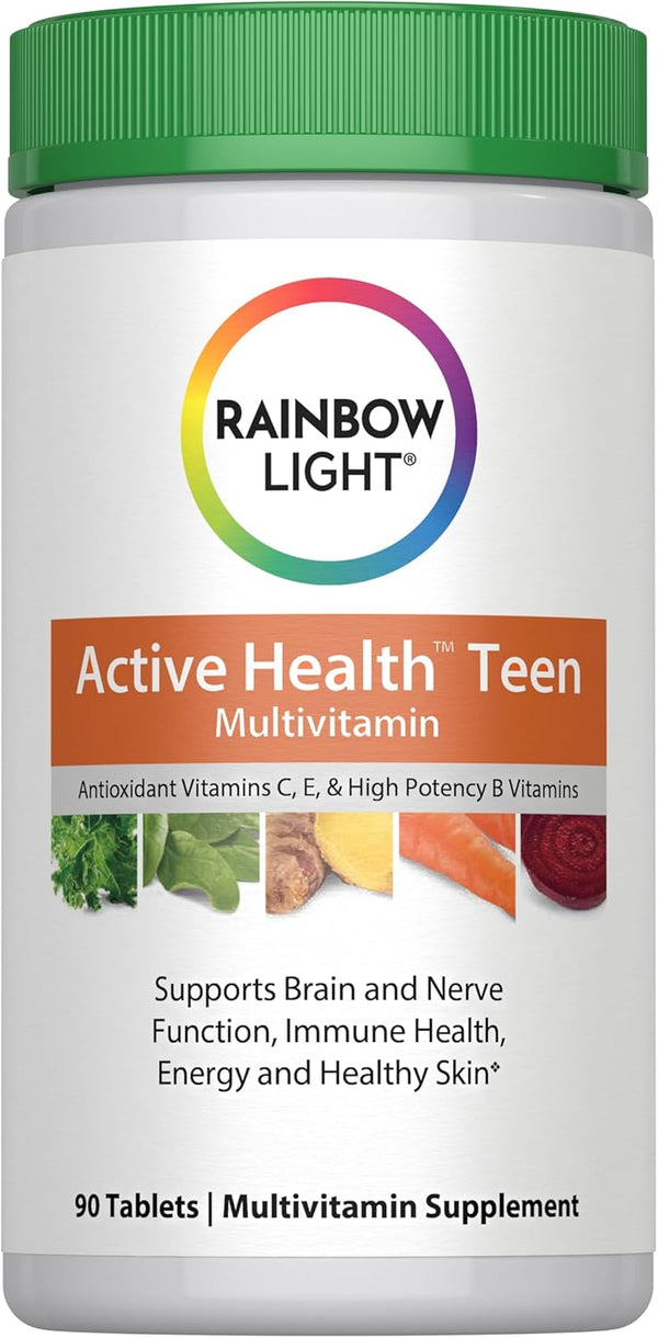 Rainbow Light Multivitamin for Teens, Vitamin C, Zinc, B Complex, Gluten Free, 90 Tablets