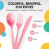 Exquisite Disposable Pink Plastic Knives, 50 Pcs Heavy Duty Cutlery, Pink Disposable Flatware for Parties