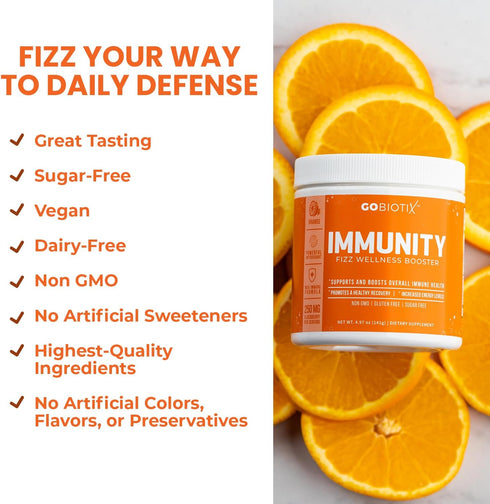 Immune Immunity B12 GOBIOTIX Vitamin C - Defense Support Supplement - Powder Wellness Booster - Vegan Superfood