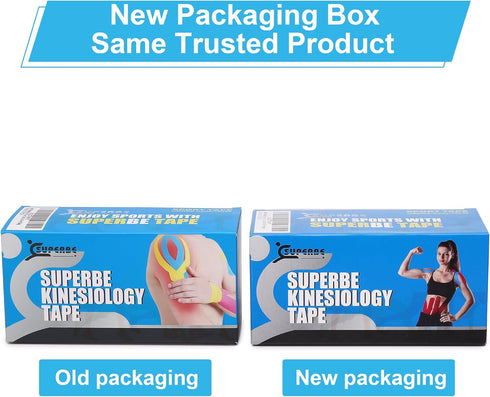 Precut Kinesiology Tape (3 Rolls pack), Elastic Sports Tape for Pain Relief, Muscle Support, Recovery and Physio Therapy, Breathable, Waterproof (Blue)
