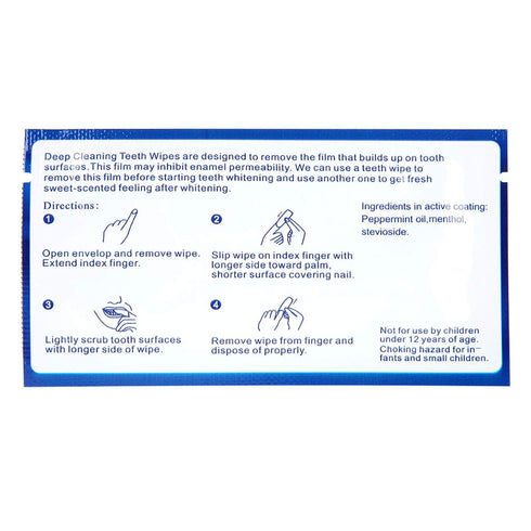 50Pcs Dental Clean Teeth Wipes, Disposable Brush Ups for Baby Oral Cleaning, Whitening for Deep Cleaning