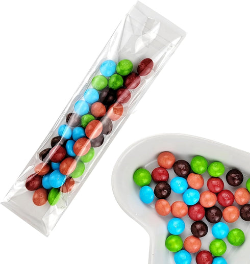 100 Pcs Cellophane Bags, 2x10 Inches Self Sealing Treats Bags for Pretzels, Candies, Snacks, and Cookies