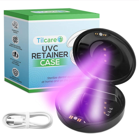 Tilcare UVC Retainer Case for Invisalign with UV Light for Aligners, Retainers, Mouth Guard, and Whitening Trays