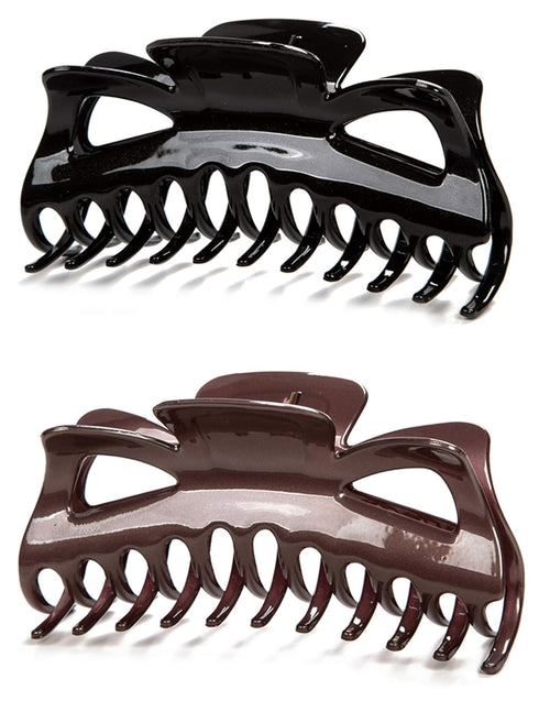 Super Large Thick Hair Clips - Crystal Plastic Claw Clamps Hairgrips Accessories for Women, 2 Pack (D)