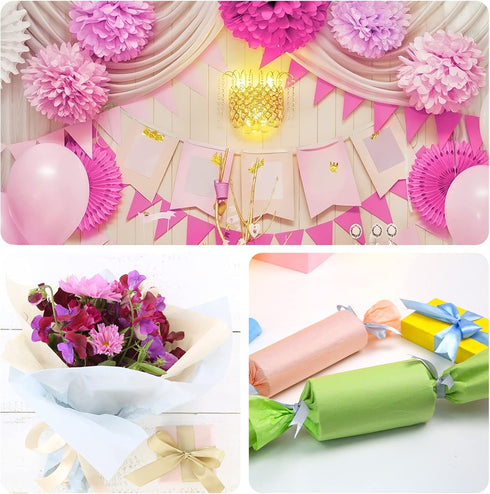 Shindel 120 Sheets Colorful Tissue Paper Bulk 20 x 14 Inch Gift Wrapping Paper for DIY Crafts Gift Box Wrapping