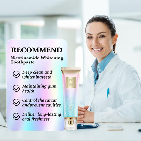 2Pcs Niacinamide Whitening Toothpaste, Fresh Breath Nicotinamide Dazzle White Toothpaste, Remove Tooth Stains