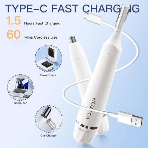 Nose Hair Trimmer for Women, Men, Electric Rechargeable Eyebrow Trimmer, Portable Waterproof Facial Hair Removal