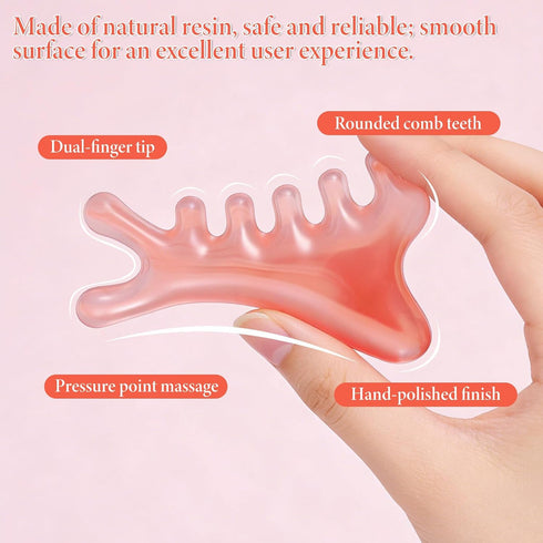 HJZHII 2 4-in-1 Pcs Face Gua Sha Tool, Multi-Functional Manual Massage Tool Head Massage Combs for Neck Body Face Eye
