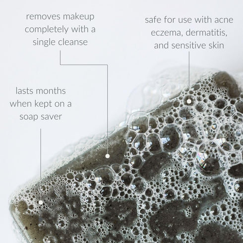 Osmia Skincare Natural Black Clay Facial Soap Bar, Dead Sea Mud, Jojoba Oil, Mango Butter, Coconut Milk, Clean Beauty
