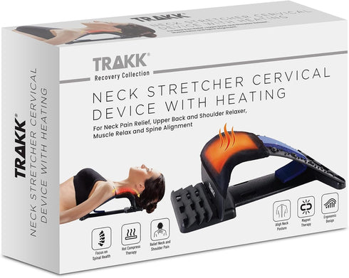 TRAKK Neck Stretcher and Cervical Traction Device with Heating for Upper Back, Shoulder Relaxer and Spine Alignment