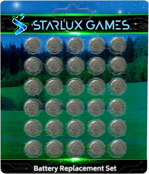 Starlux Games Battery Replacement Set, 48 CR1220 Batteries for Capture The Flag REDUX, Cosmic Kick The Can & More