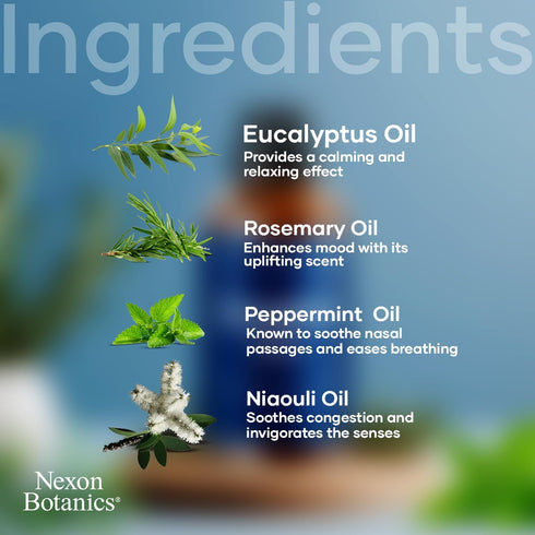 Breathe Essential Oil Blend 60 ml, Sinus Relief with Menthol Oils for Humidifiers, Diffusers, Aromatherapy