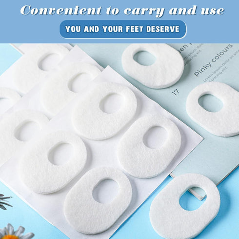 WILLBOND 48 Pack 1/4" 1/8" 1/4 Inch) Callus Pads Soft Thick Oval Shape Corn Pads Felt Callus Cushions Adhesive Corn