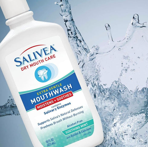Dry Mouth Mouthwash - Soothing Mint with Natural Salivary Enzymes, Gentle Breath Freshener & Dry Mouth Treatment - Mint