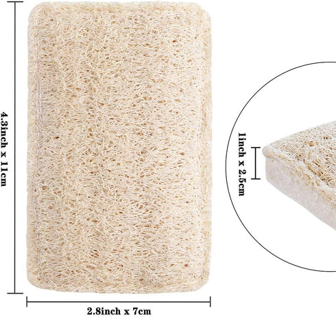 Upgrade Natural Loofah Kitchen Sponges, 6 Pack Eco-Friendly Reusable Dish Scrubbers for Washing Dishes