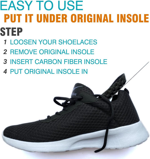 Insole,1 23.5cm(Men 7/Women 8) Carbon Fiber Shoe Insert, Semi-Rigid Piece Size Size