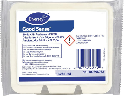 Diversey Good Sense 30-Day Air Freshener, Fresh Scent, 1 Refill Pad, 1-Count, White