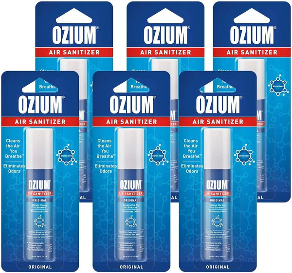 Ozium Air Sanitizer & Odor Eliminator, 0.8 oz Original Scent, Pack of 6 for Homes, Cars, Offices and More
