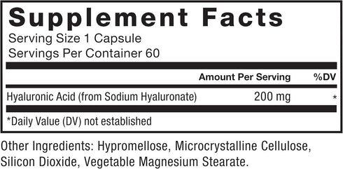 FORCE FACTOR Hyaluronic Acid Supplements, 60 Capsules - Joint Health & Skin Hydration for Women and Men
