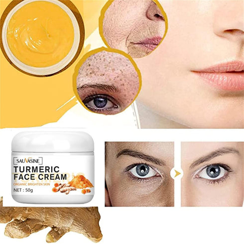 Lanthome Turmeric Face Cream - 50g Anti-Aging Moisturizer for Dark Spots and Even Skin Tone