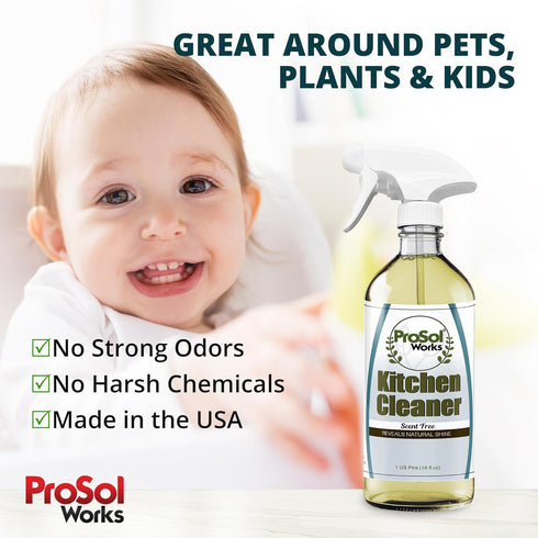 Kitchen Cleaner 16 oz - Daily Spray for Countertops, Sink, Cabinets, Appliances, Safe on All Surfaces