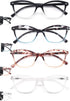 MODFANS Women Reading Glasses 2.75 - 4 Pair Stylish Ladies Readers with Comfort Spring Hinge & Pouch Included