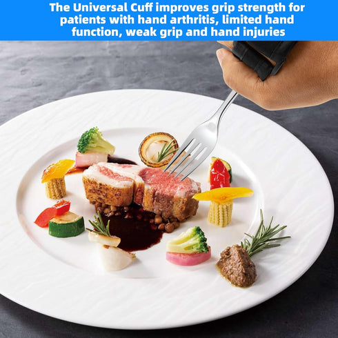 JFHNMLW Universal Cuff Utensil Adjustable Holder Strap for Hand Grip, Adaptive Utensils Aids Spoon Fork Holder Strip
