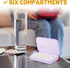 JOYOFREELY 7-Day 6 Portable Pill Organizer Case, Travel Medicine Holder with Large Compartments, Colorful Plastic