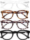 AQWANO Blue Light Blocking Computer Reading Glasses - 4 Pack Round Frames for Men/Women, 1.0