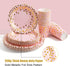 HOMIX 175Pcs 25 Pink and Gold Party Supplies, Disposable Gold Dots on Pink Paper Plates Cups and Napkins, Gold Plastic