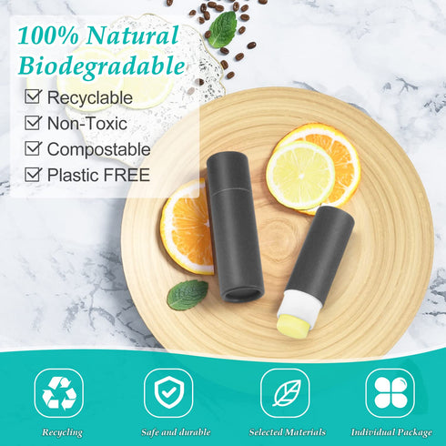 15 Pcs 0.3 oz Paperboard Lip Balm Tubes, Empty Kraft Paper Chapstick Tube Holder for DIY Homemade Balm
