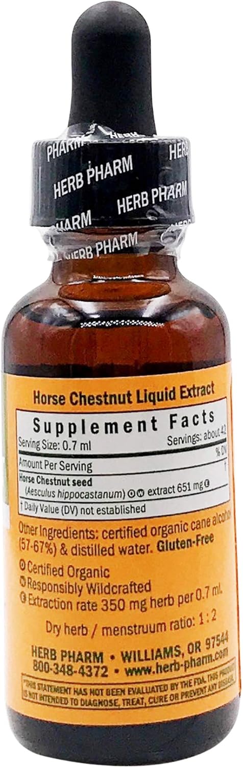 Herb Pharm Liquid Extract for Healthy Veins and Circulation, Horse Chestnut, 1 Fl Oz