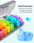 ZIKEE Weekly Pill Organizer, AM PM Pill Box with 7 Detachable Cases, BPA-Free, Portable 7 Day Storage for Medication