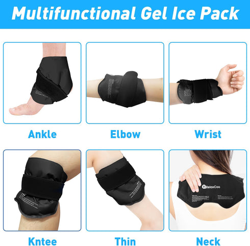 2 Ankle Ice Pack Wrap for Swelling, Reusable Gel Ice Pack for Ankle Injuries, Cold Compress Therapy for Foot Pain