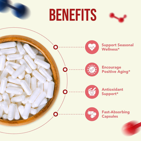 High Strength Quercetin 500mg Capsules, Powerful Antioxidant Supplement for Heart, Skin, Brain & Immune Support (200